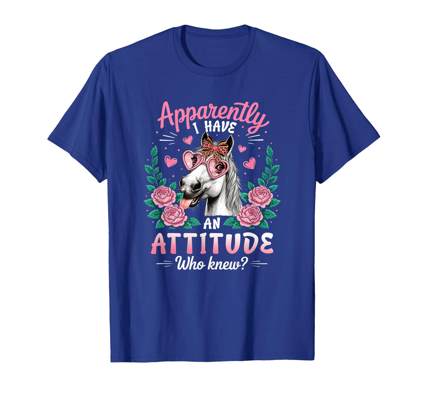 Have An Attitude Costume Horse Sunglasses Floral Farmer T-Shirt