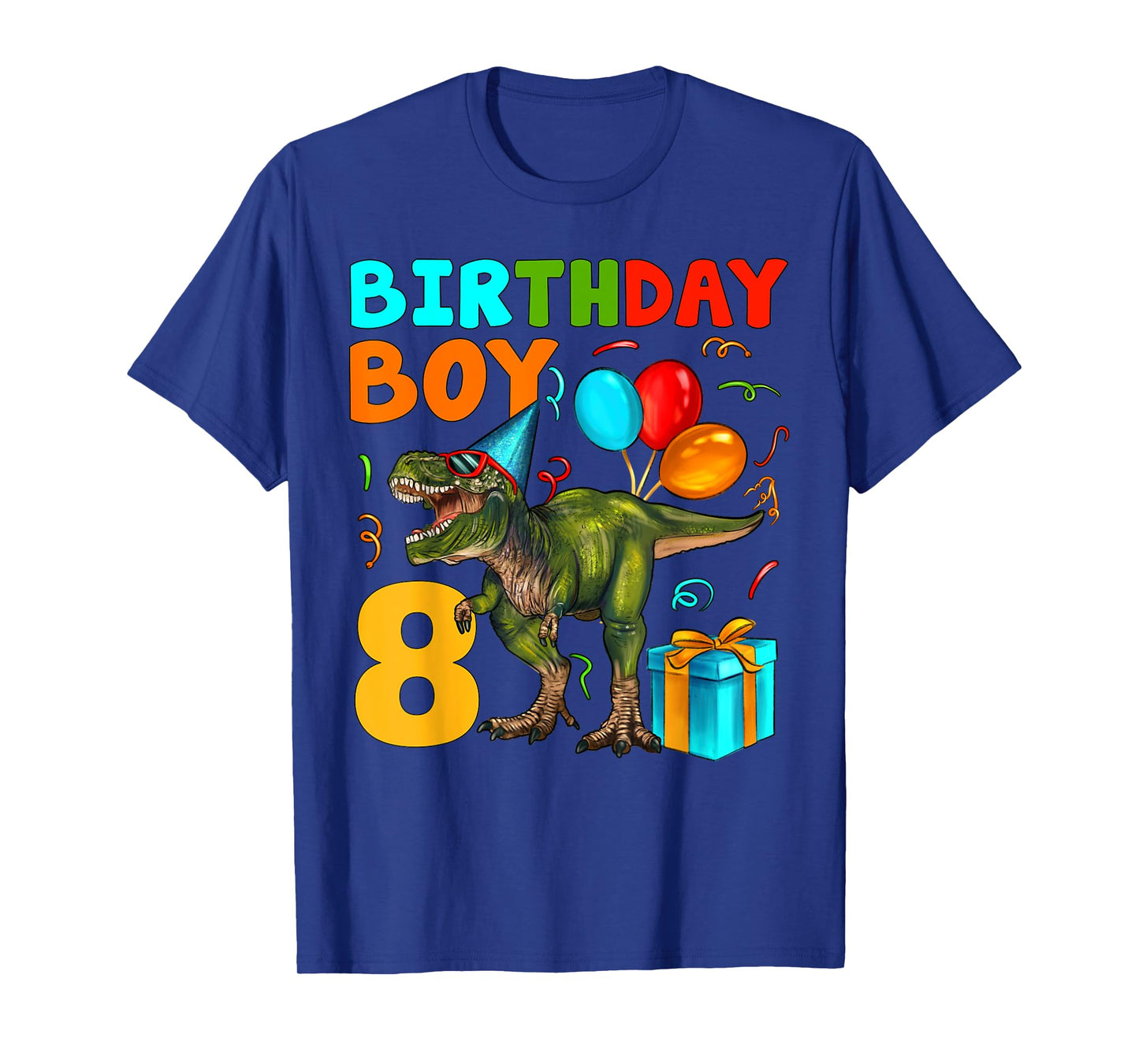 8 Years Old Birthday Boy It's My 8th Birthday Dinosaur Kids T-Shirt