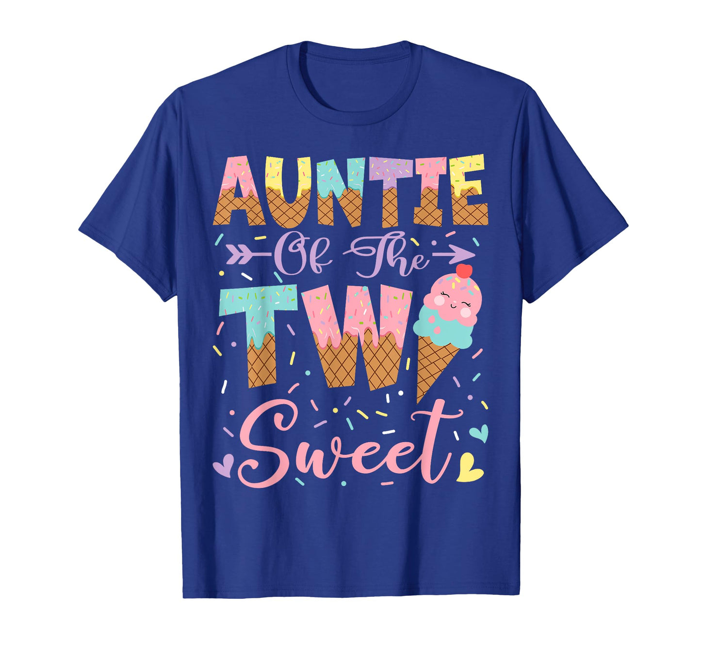 Auntie Of The Two Sweet 2Nd Birthday Summer Ice Cream T-Shirt
