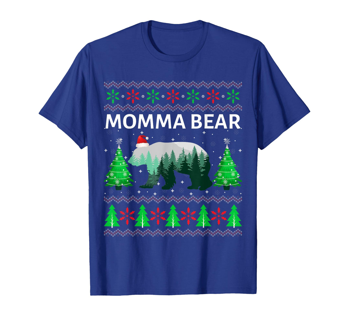 Family Matching Ugly Christmas Sweater Momma Bear Xmas T-Shirt
