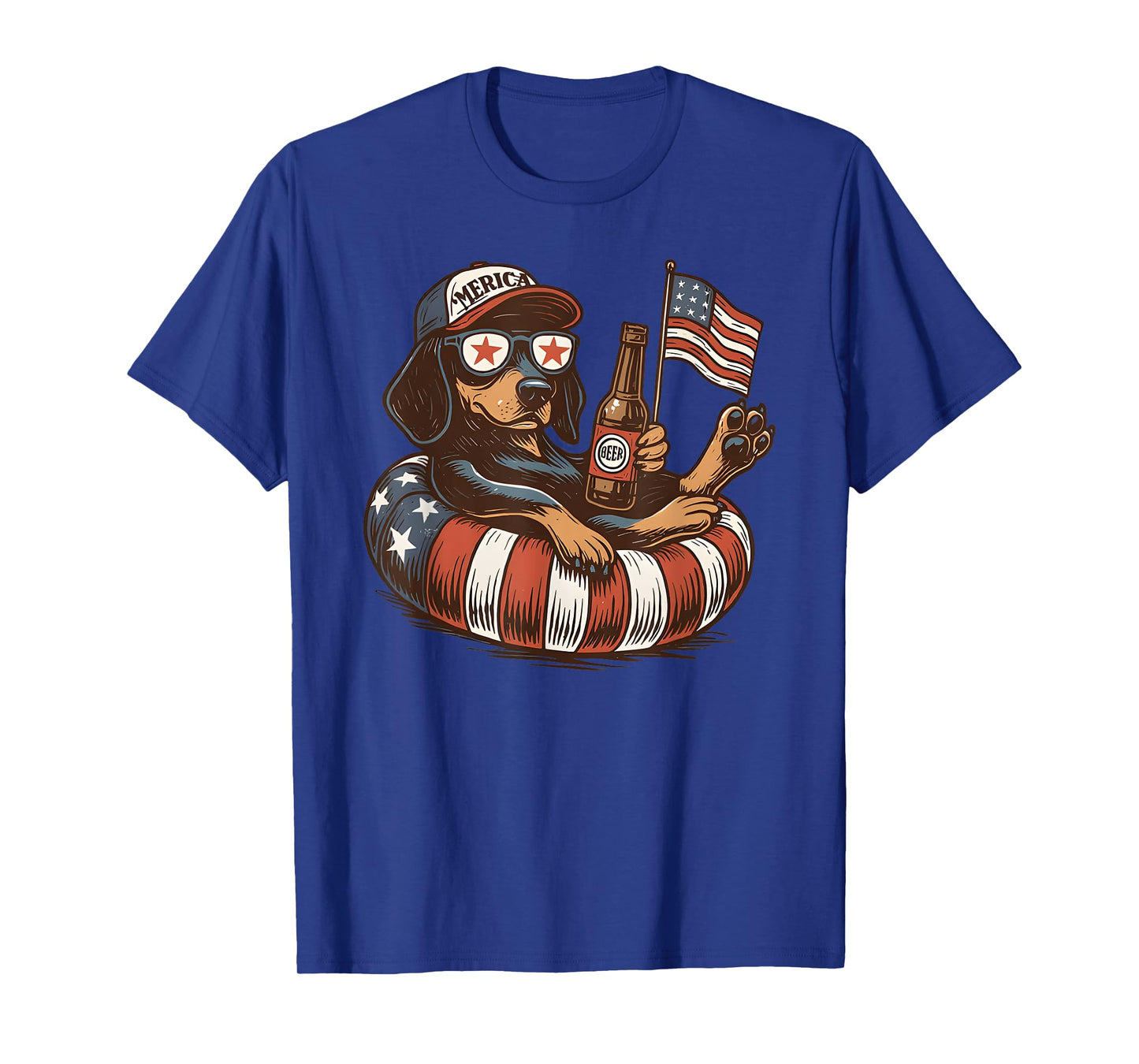 Dachshund 4th Of July Funny 4th of July Dog Lover Men Women T-Shirt