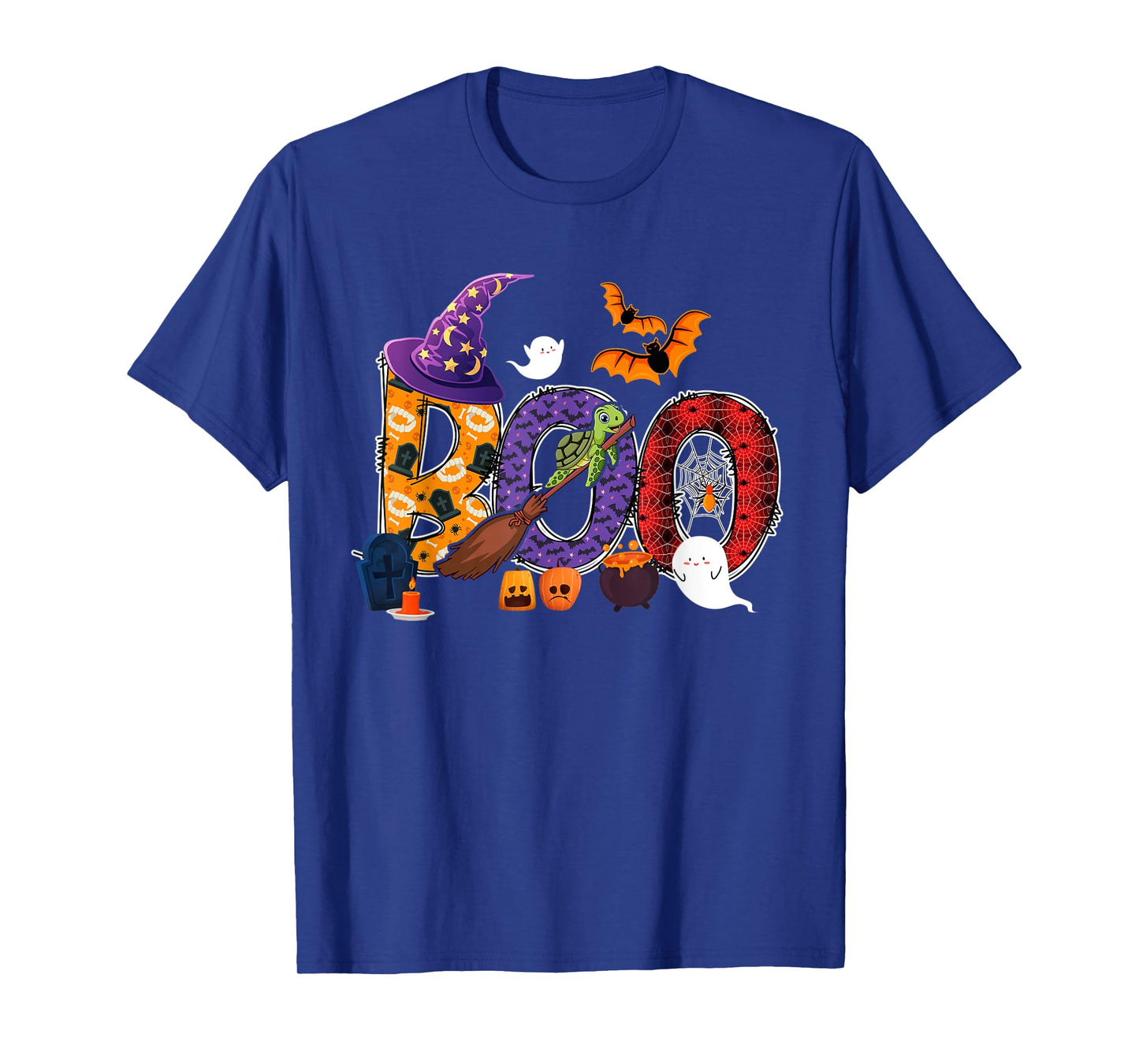 Boo Halloween Turtle Riding Witch's Broomstick Lover Family T-Shirt