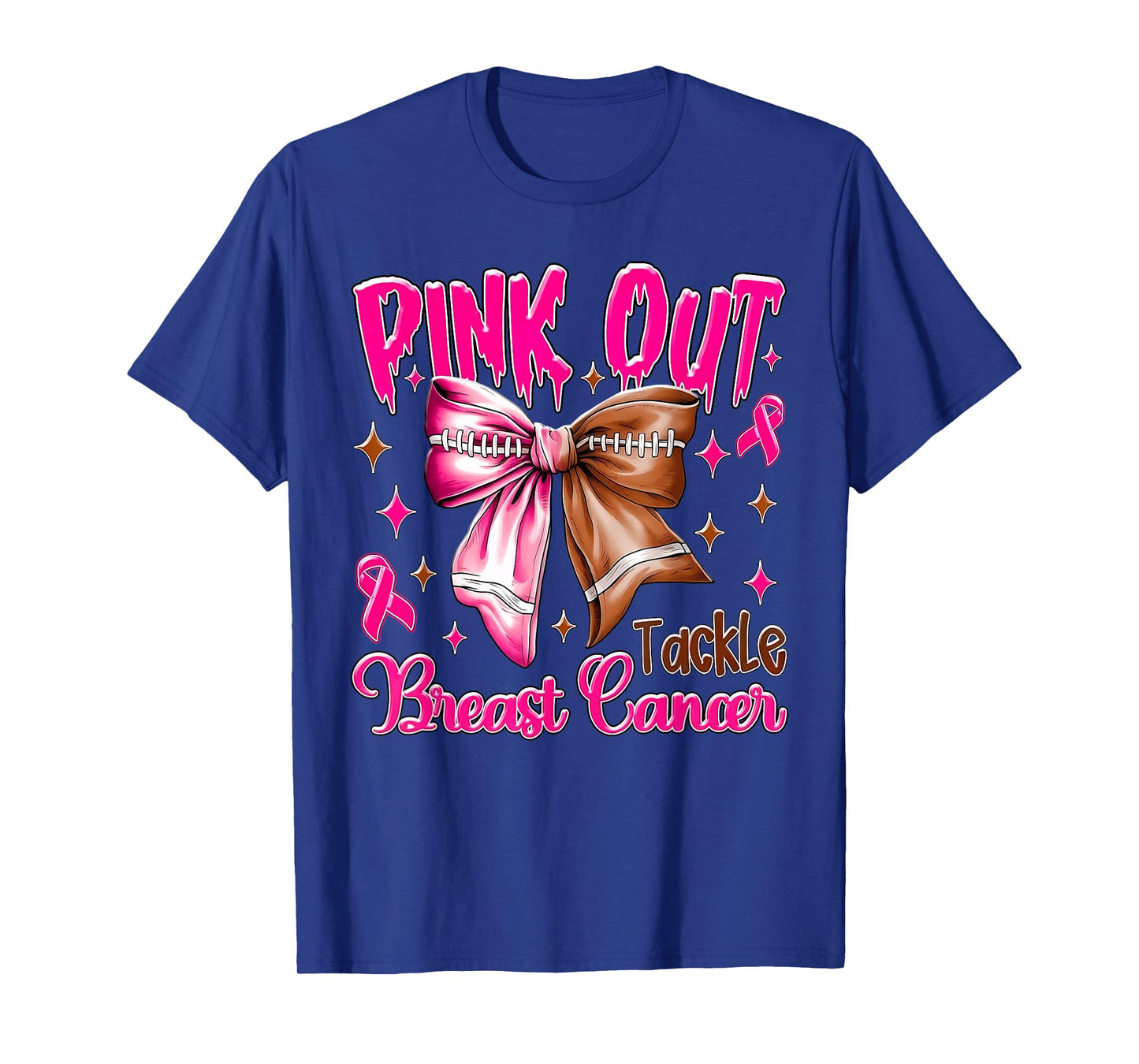 Pink Out Shirt Men Boy Kids Football Breast Cancer Awareness T-Shirt