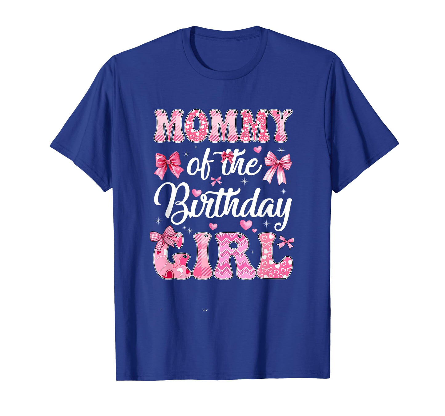 Mommy Of The Birthday Girl Family Pink Coquette Bow T-Shirt