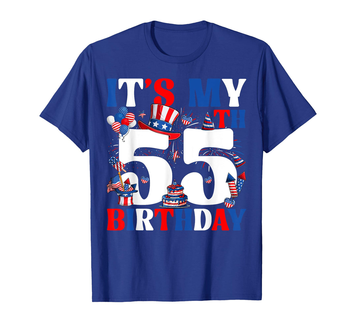 It's My 55th Birthday USA Flag Independence Day 4th Of July T-Shirt