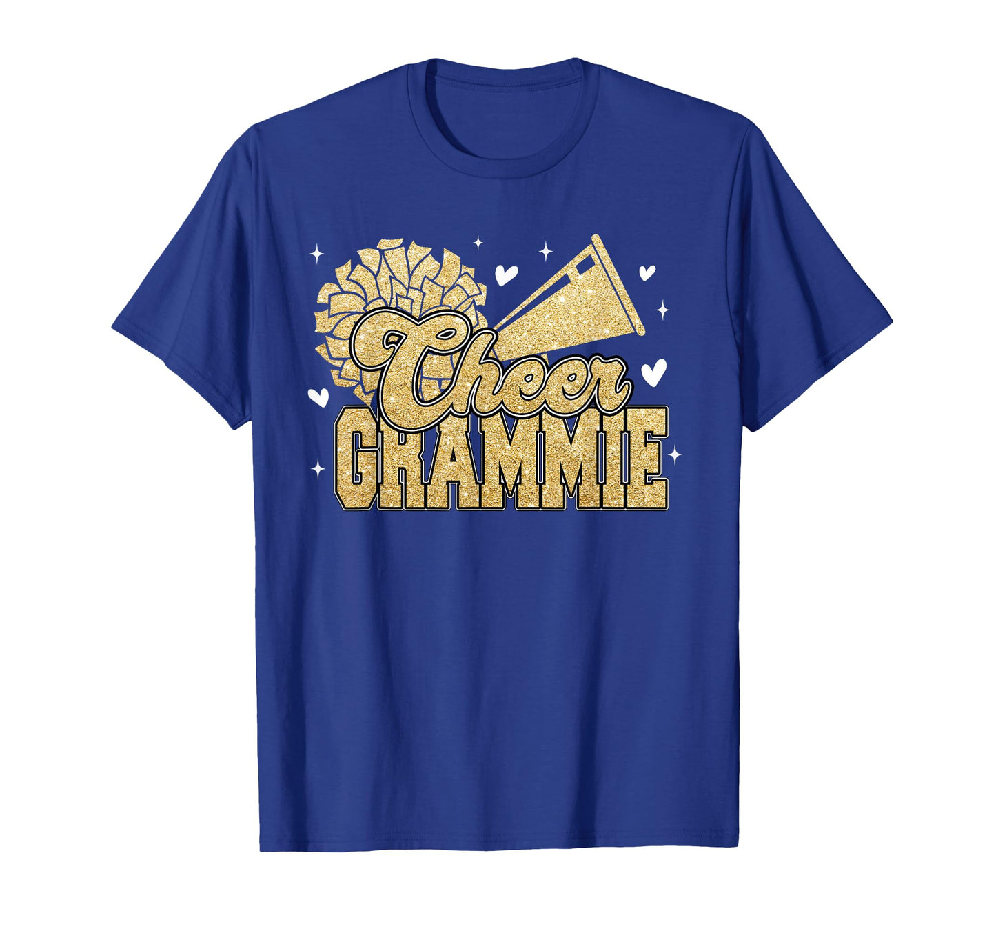 Cheer Grammie Biggest Fan Cheerleader Yellow Gold Pom Pom T-Shirt