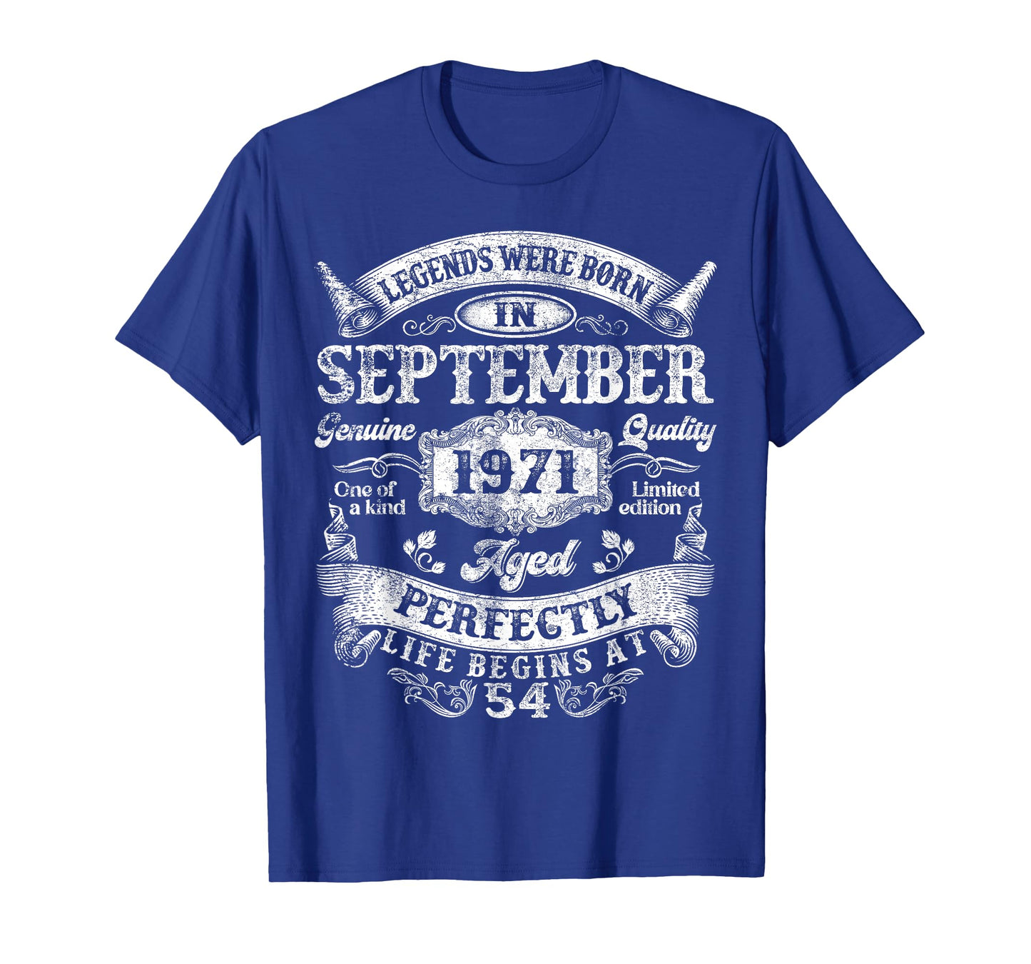 Legend Were Born In September 1971 Vintage 54th Birthday Men T-Shirt