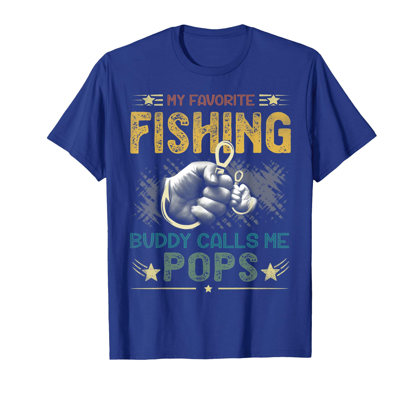 Mens Mens My Favorite Fishing Buddy Calls Me Pops Fathers Day T-Shirt