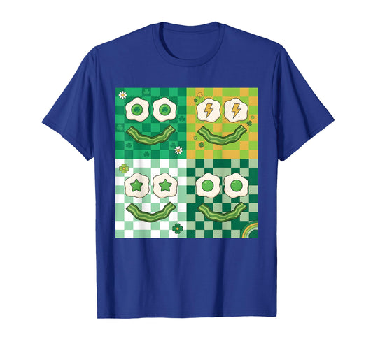 Green Smile Face Eggs and Bacon Ham Breakfast St Patricks T-Shirt