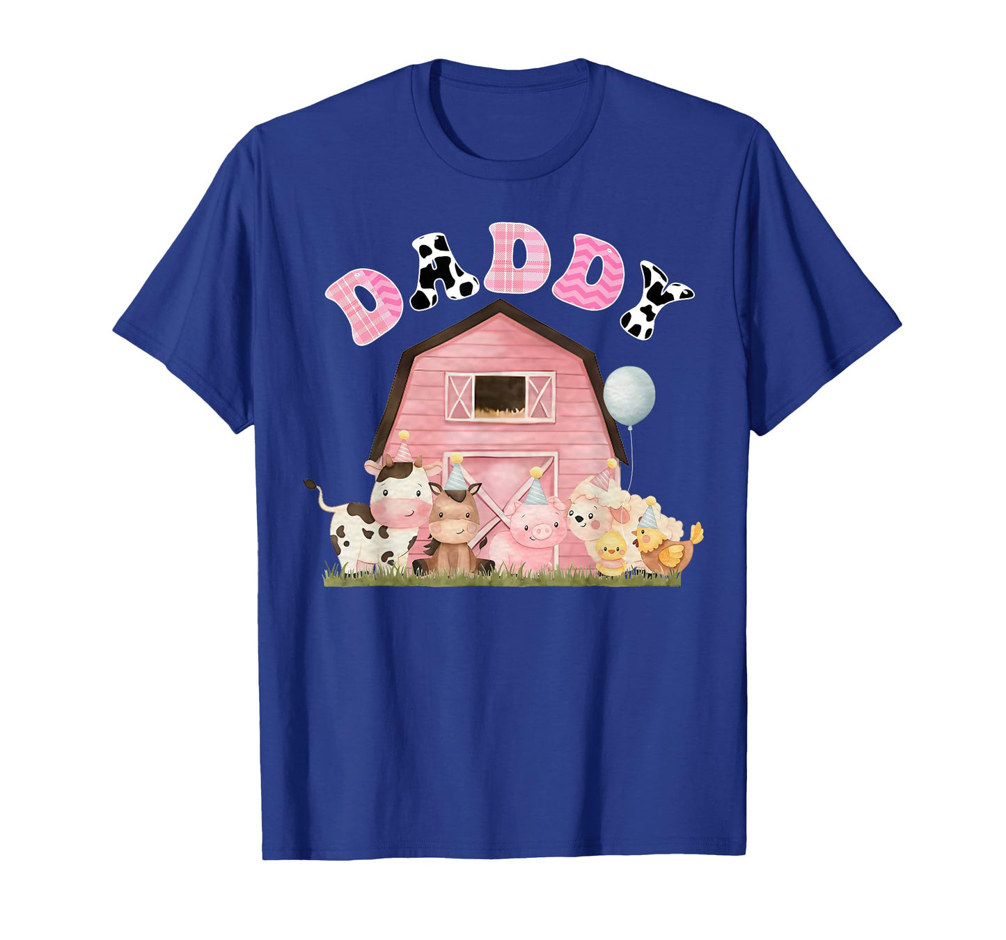 Daddy Pink Farm Animals Birthday Girl Theme Matching Family T-Shirt