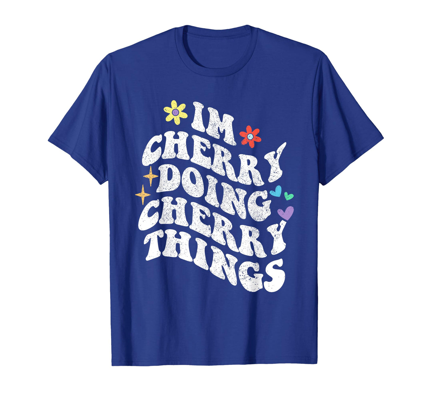 Personalized Name Mothers Day outfit For Women Retro Groovy Im Cherry Doing Cherry Things Funny Mother's T-Shirt