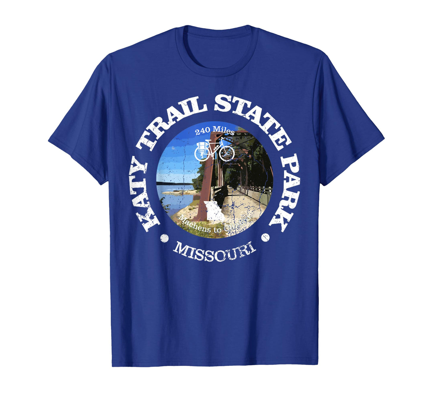 Vintage The Katy Trail State Park USA Missouri Retro Cycling T-Shirt