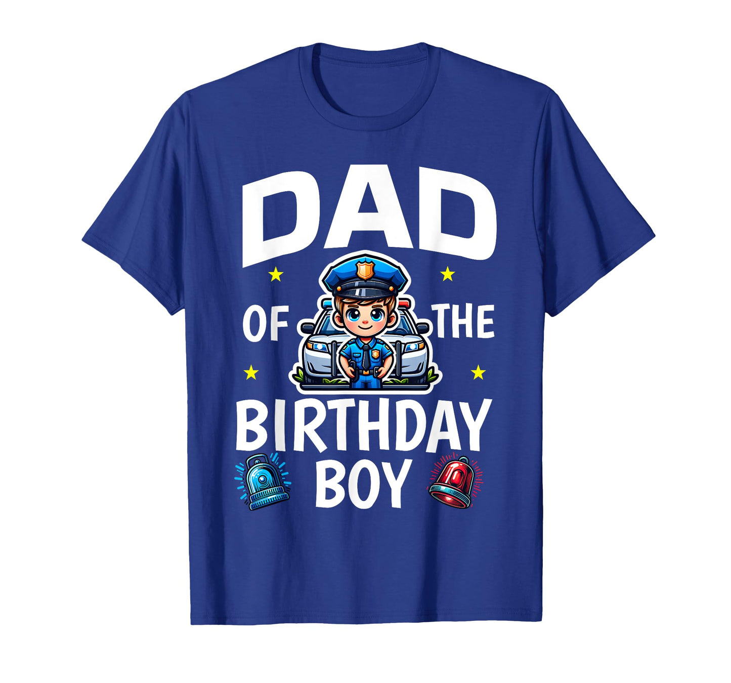 Dad Of The Birthday Boy Police Car Policeman Police Officer T-Shirt