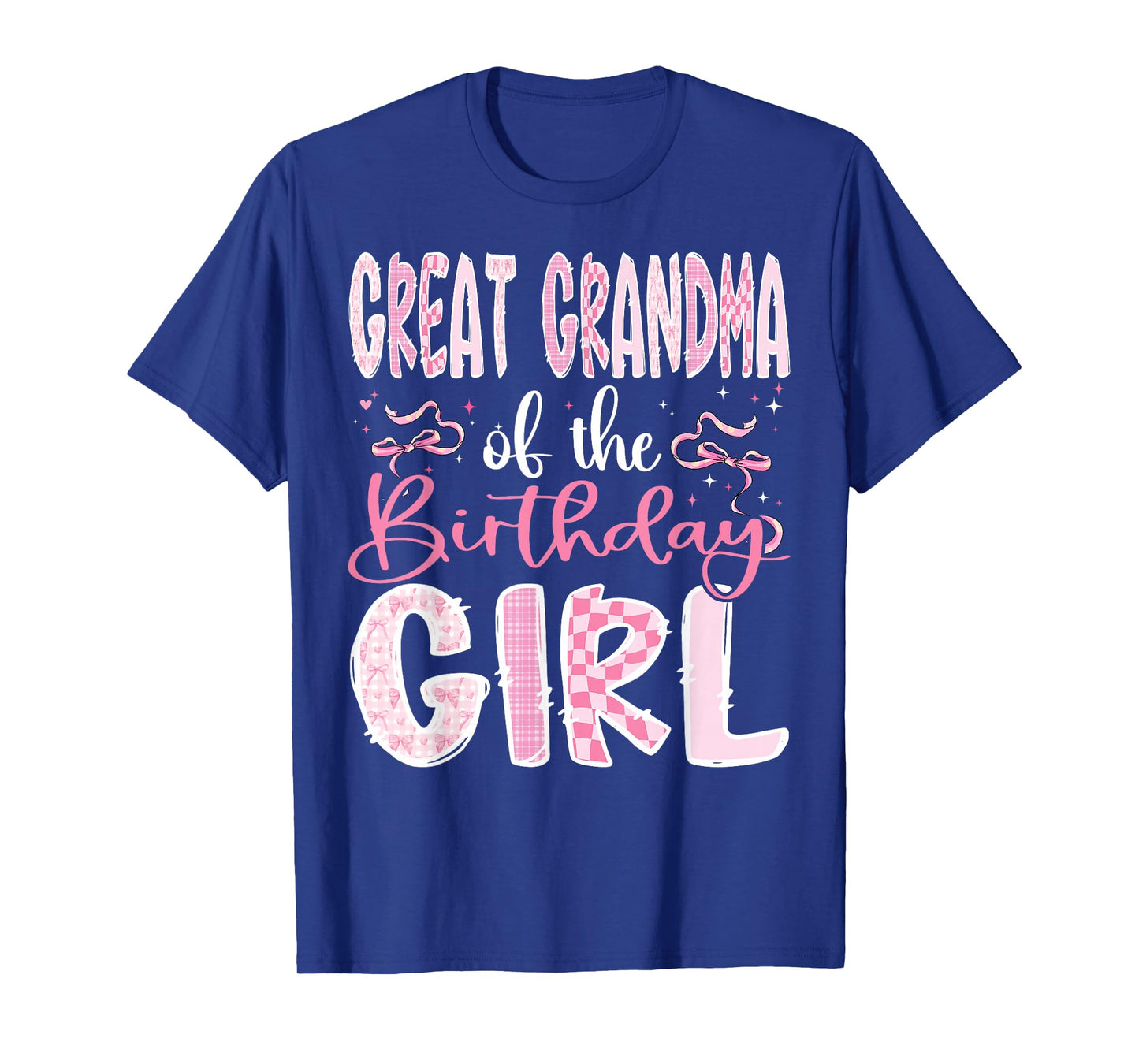 Great Grandma of The Birthday Girl Pink Coquette Bow Family T-Shirt