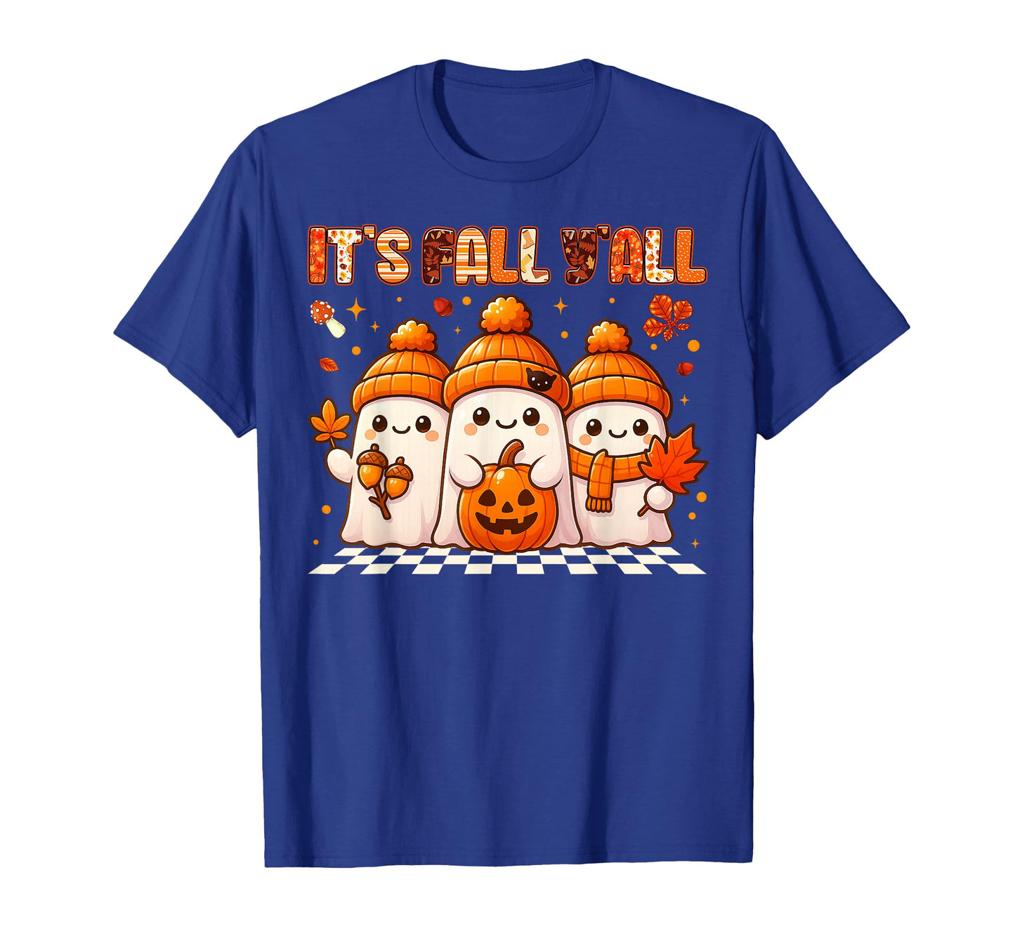 Its Fall Yall Boo Ghost Autumn Fall Mens Womens Boys Girls T-Shirt