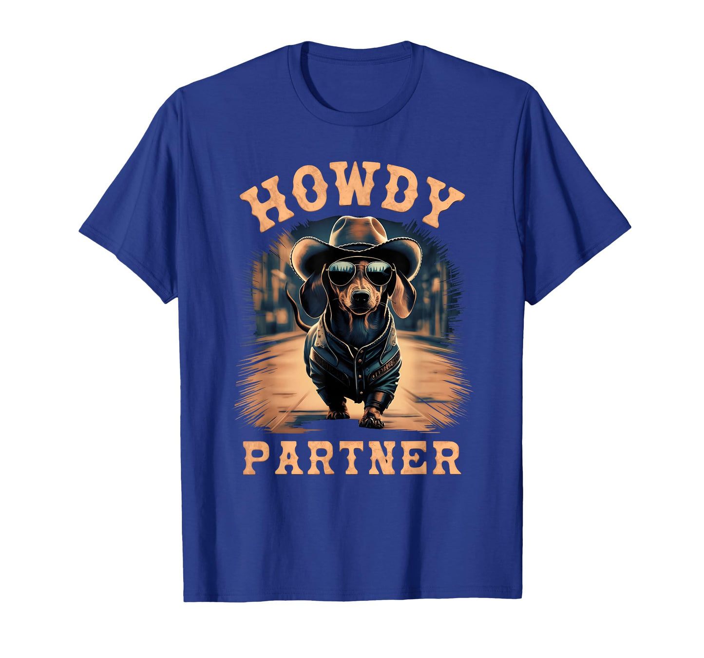 Howdy Partner ready for Rodeo Cowboy Weenie Dog Dachshund T-Shirt