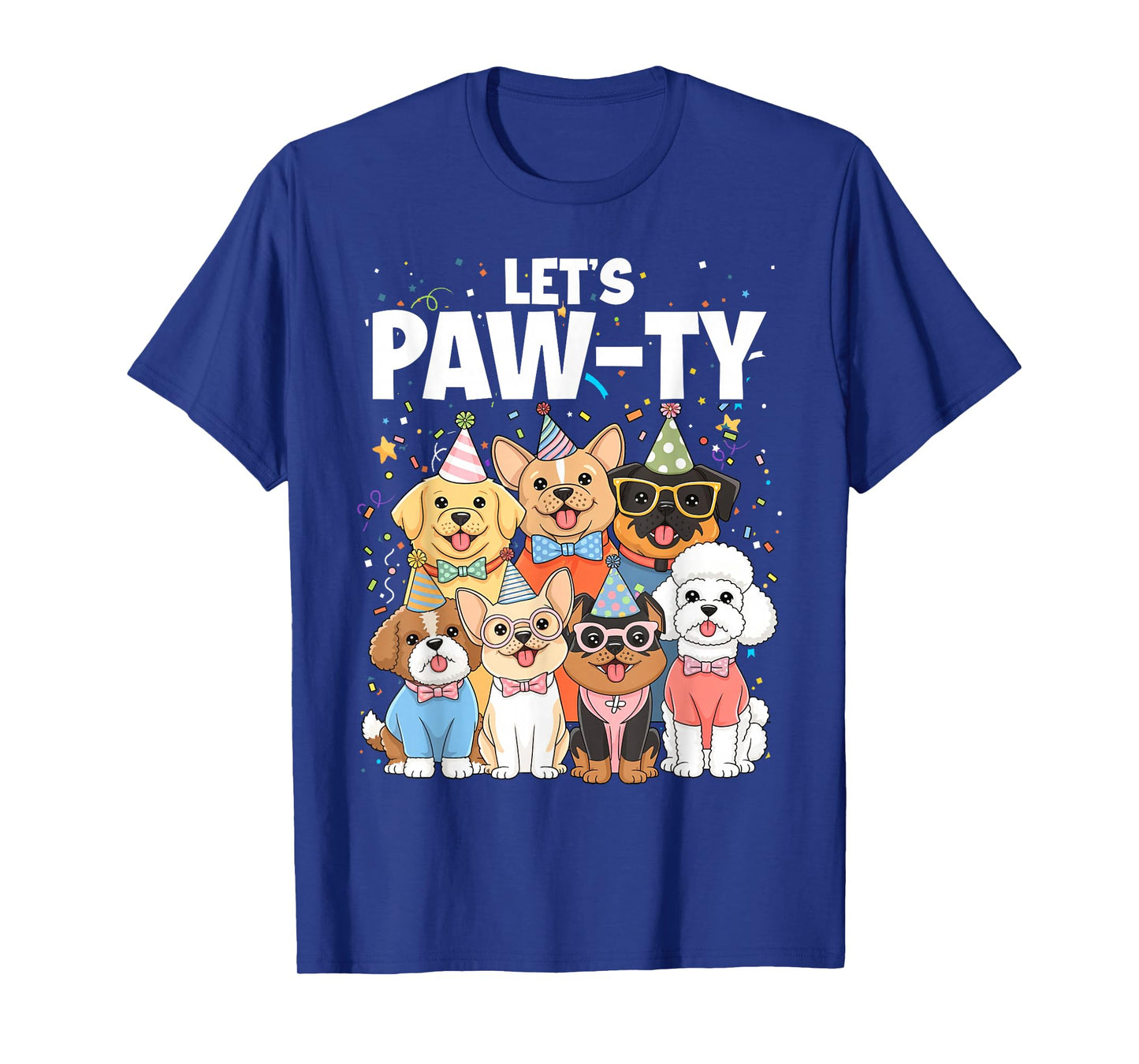Dog Mom Birthday Dog Bday Boy Girl Let's Pawty Birthday T-Shirt