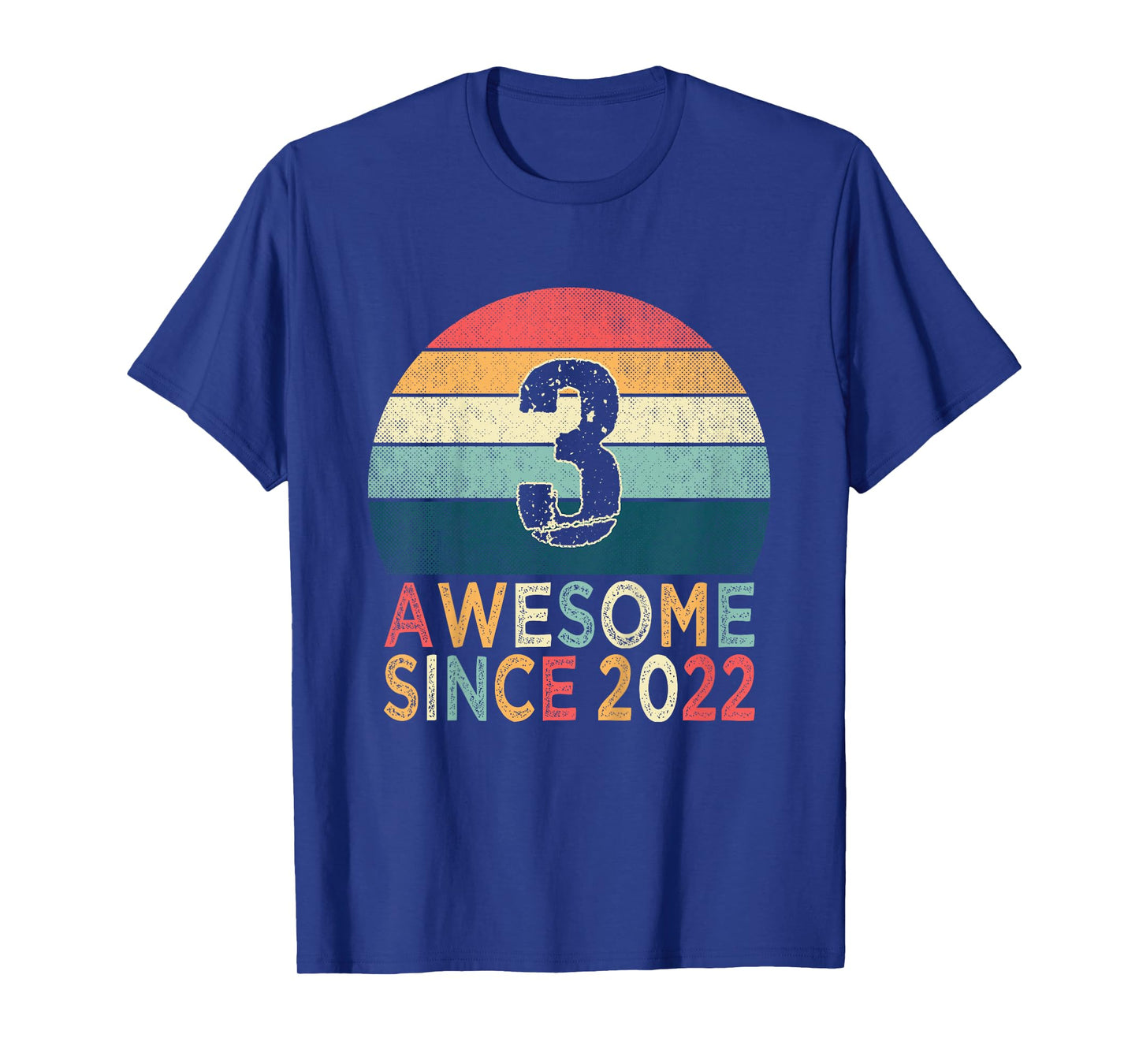 Kids 3rd Birthday Vintage Retro 3 Years Old Awesome Since 2022 T-Shirt