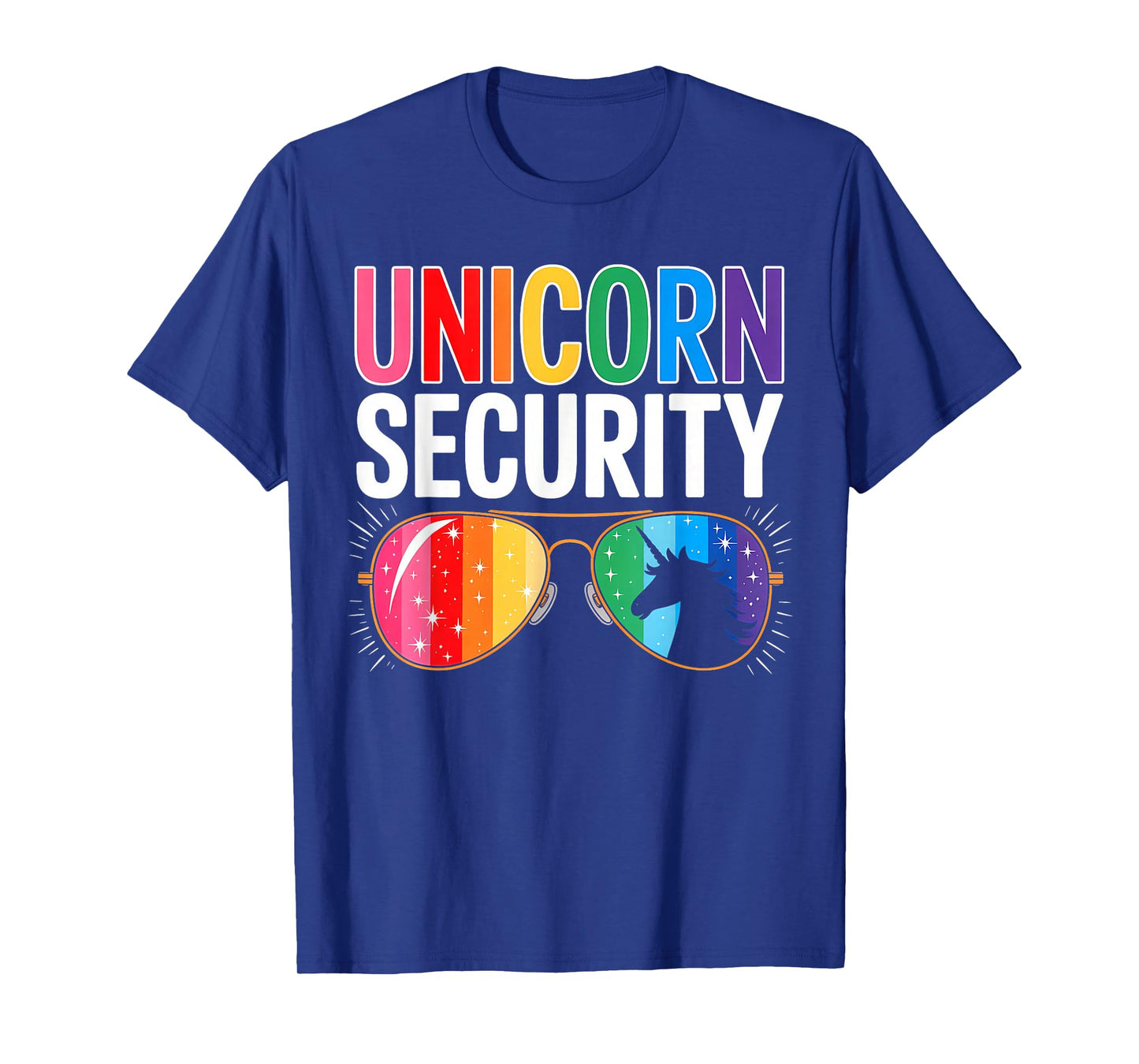 Unicorn Security Birthday Family Halloween Costume Mom Dad T-Shirt