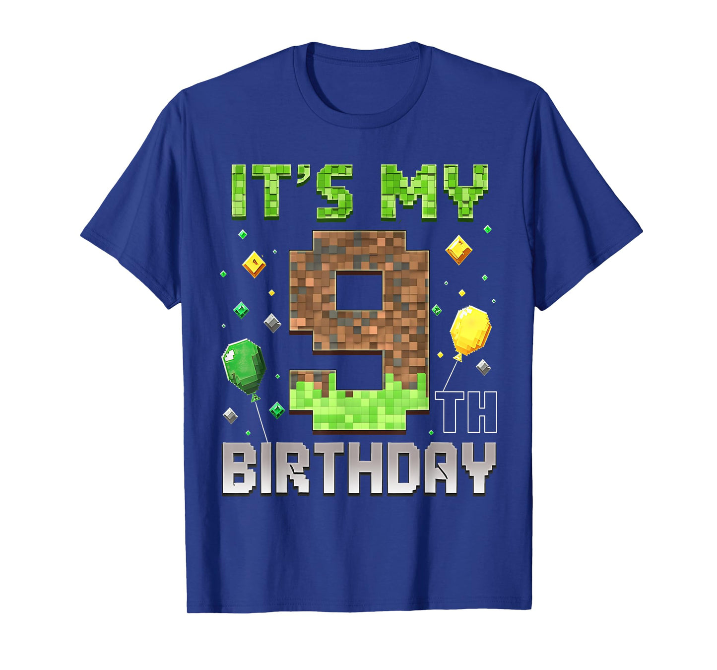 Kids 9th Birthday Gamer Pixel 9 Years Old Video Game Party T-Shirt