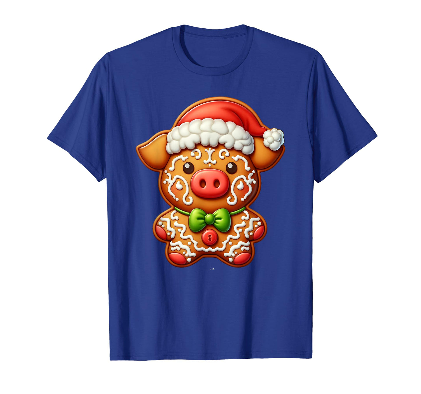 Funny Gingerbread Man Pig Christmas Womens Mens Kids T-Shirt