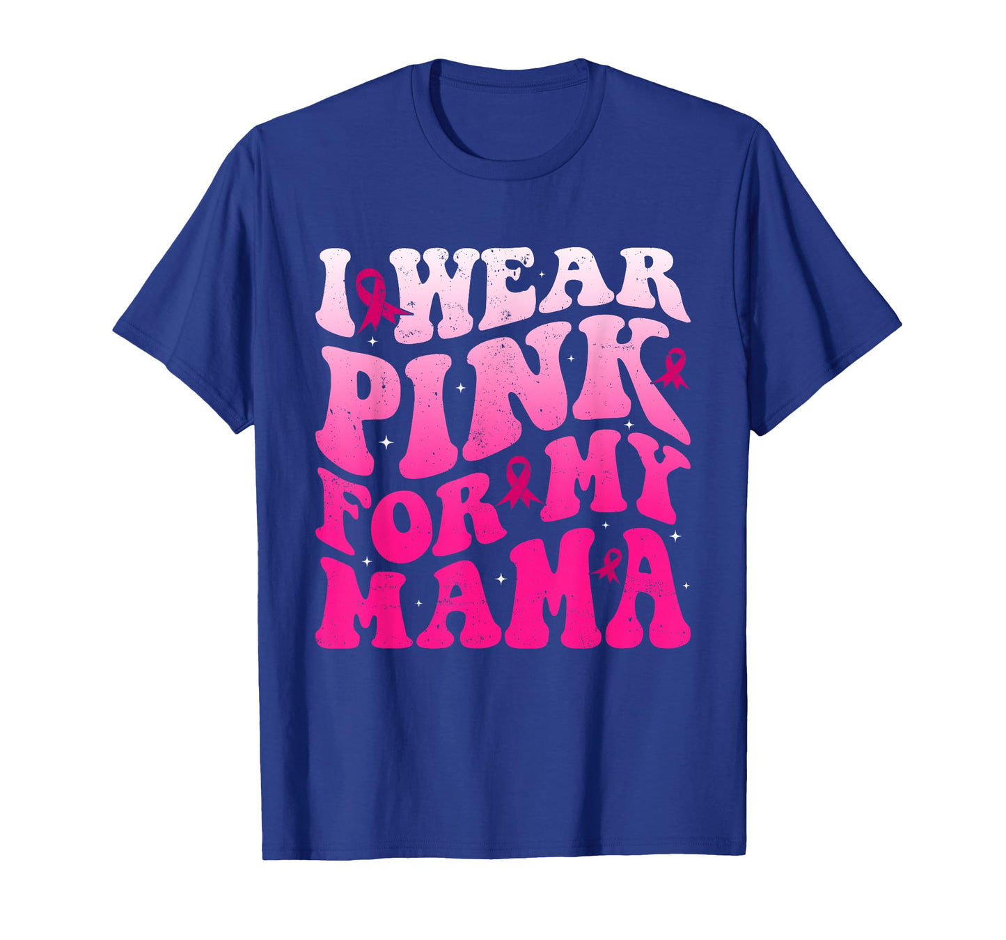 I Wear Pink for My Mama Groovy Breast Cancer Women Kid Youth T-Shirt