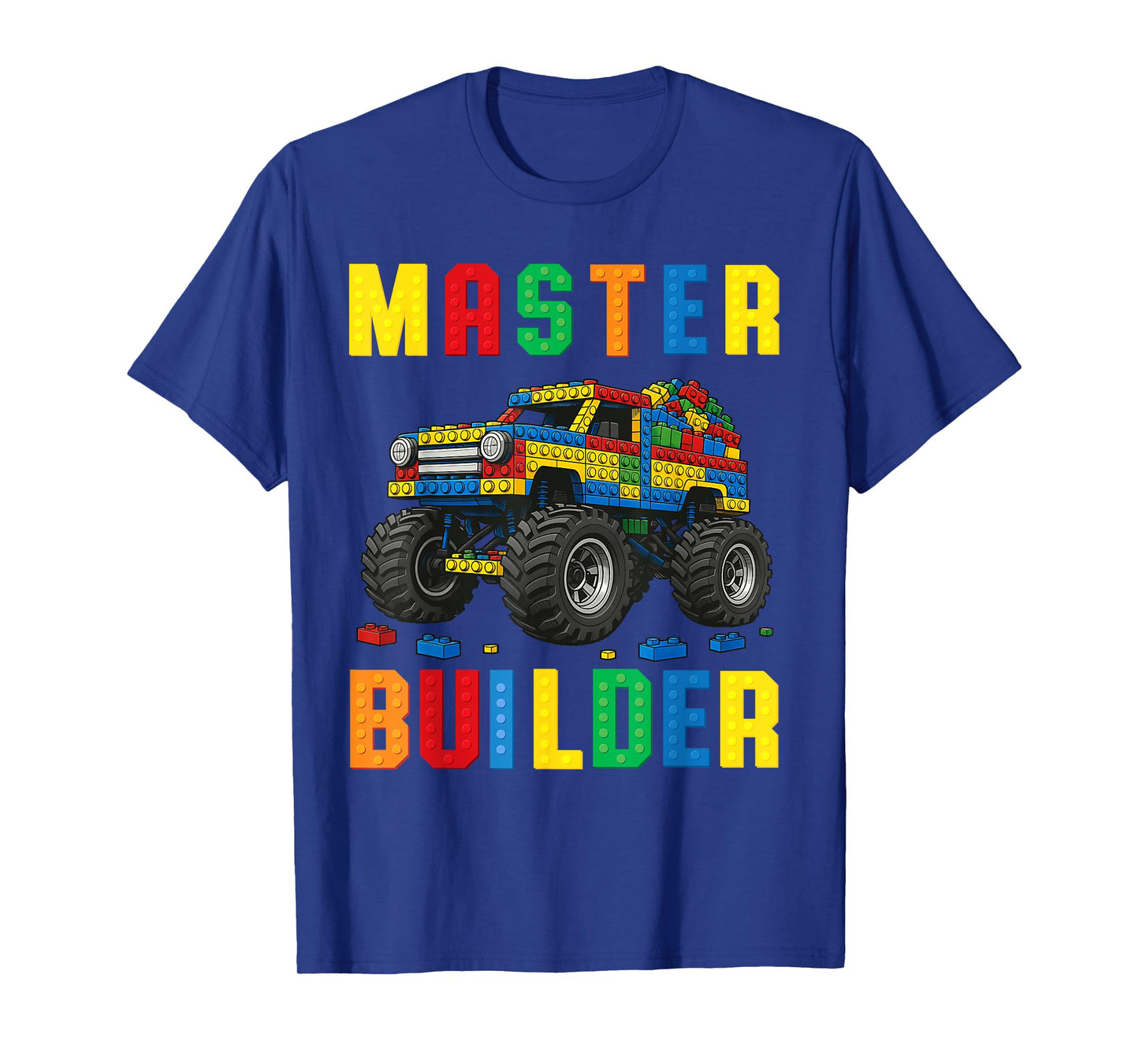Funny Family Master Builder Building Bricks Blocks Kids Boys T-Shirt