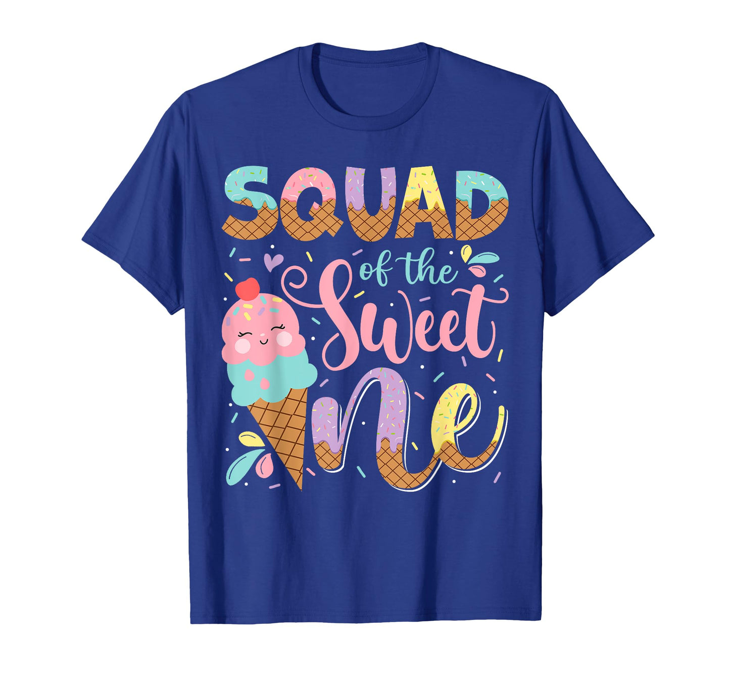 Squad Of The Sweet One 1St Birthday Ice Cream Summer T-Shirt