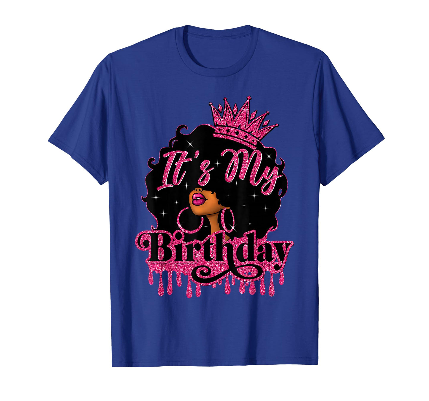 It's My Birthday Queen African American Afro Black Women T-Shirt