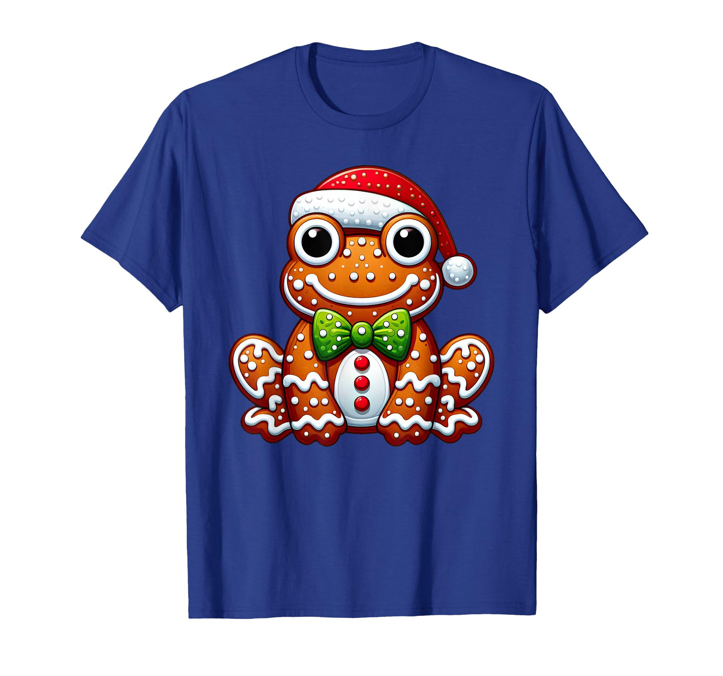 Funny Gingerbread Man Frog Christmas Womens Mens Kids T-Shirt