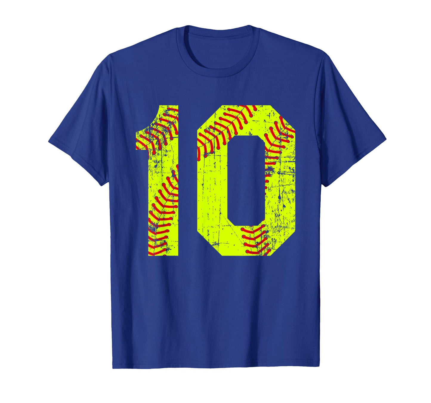 Vintage Softball 10 Jersey Number T-Shirt