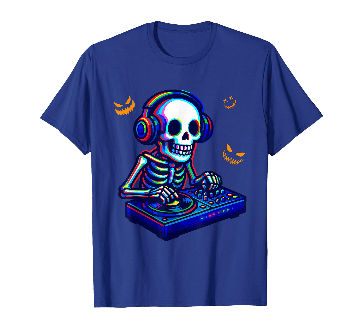 Colorful Skeleton As DJ Halloween Costume Musical Dancer T-Shirt