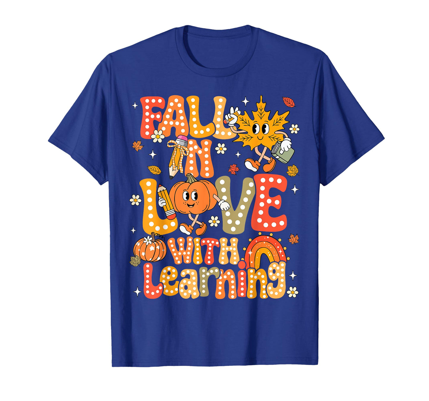 Fall In Love With Learning Autumn Thanksgiving Pumpkin Kids T-Shirt