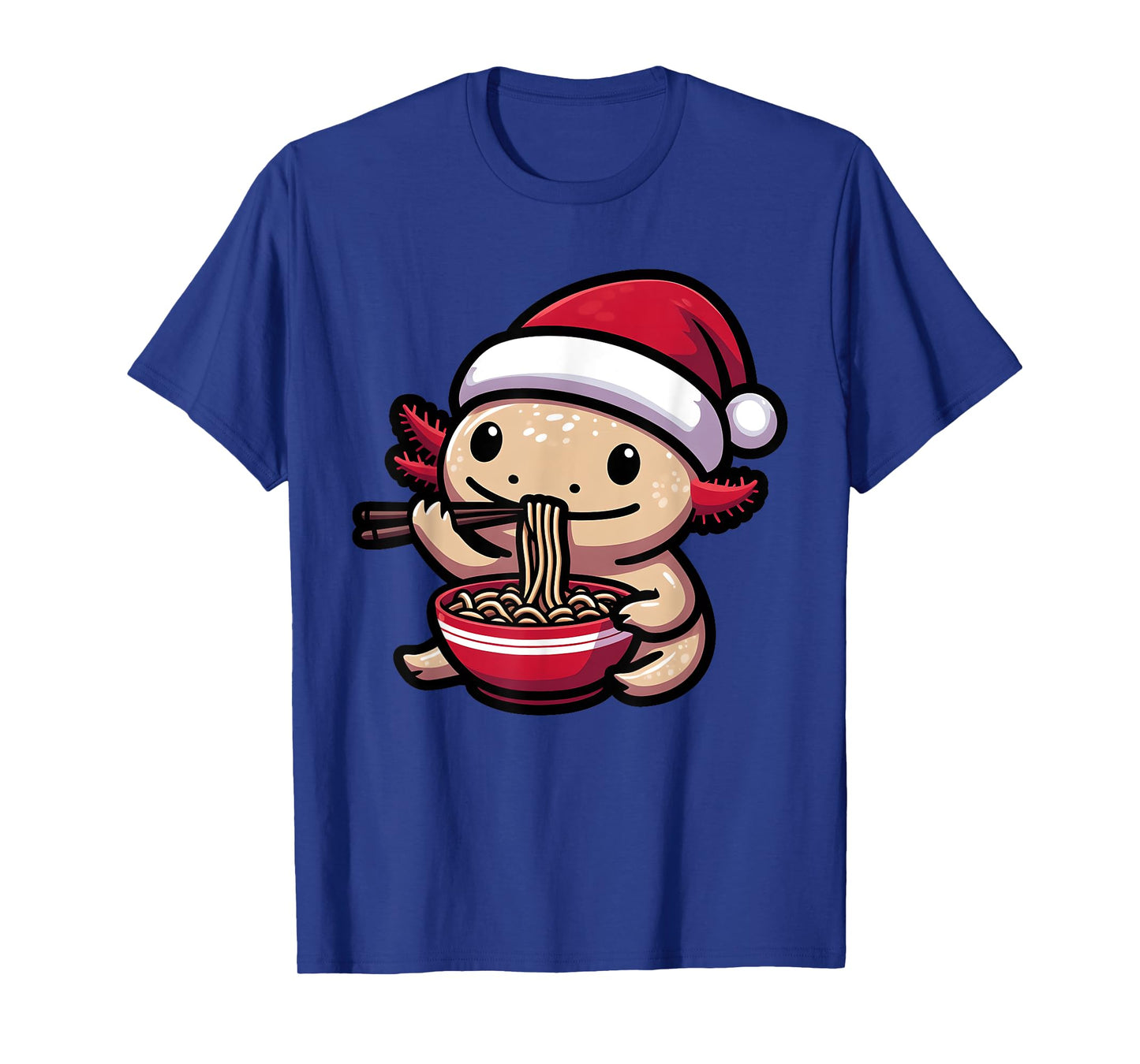 Santa Axolotl Eating Ramen Pajama Christmas Toddler Kids T-Shirt