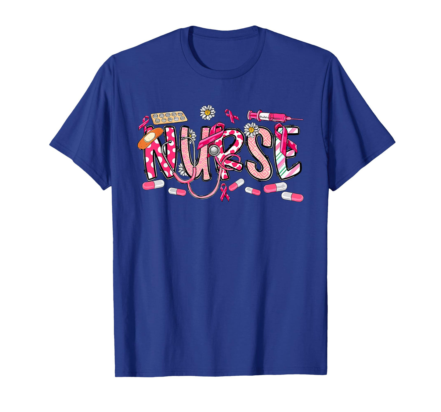 Pink Stethoscope Nurse Medical Breast Cancer Awareness T-Shirt
