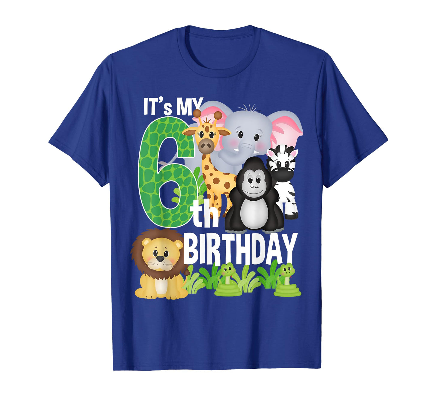 It's My 6th Birthday Party Jungle Safari Zoo Theme Bday T-Shirt