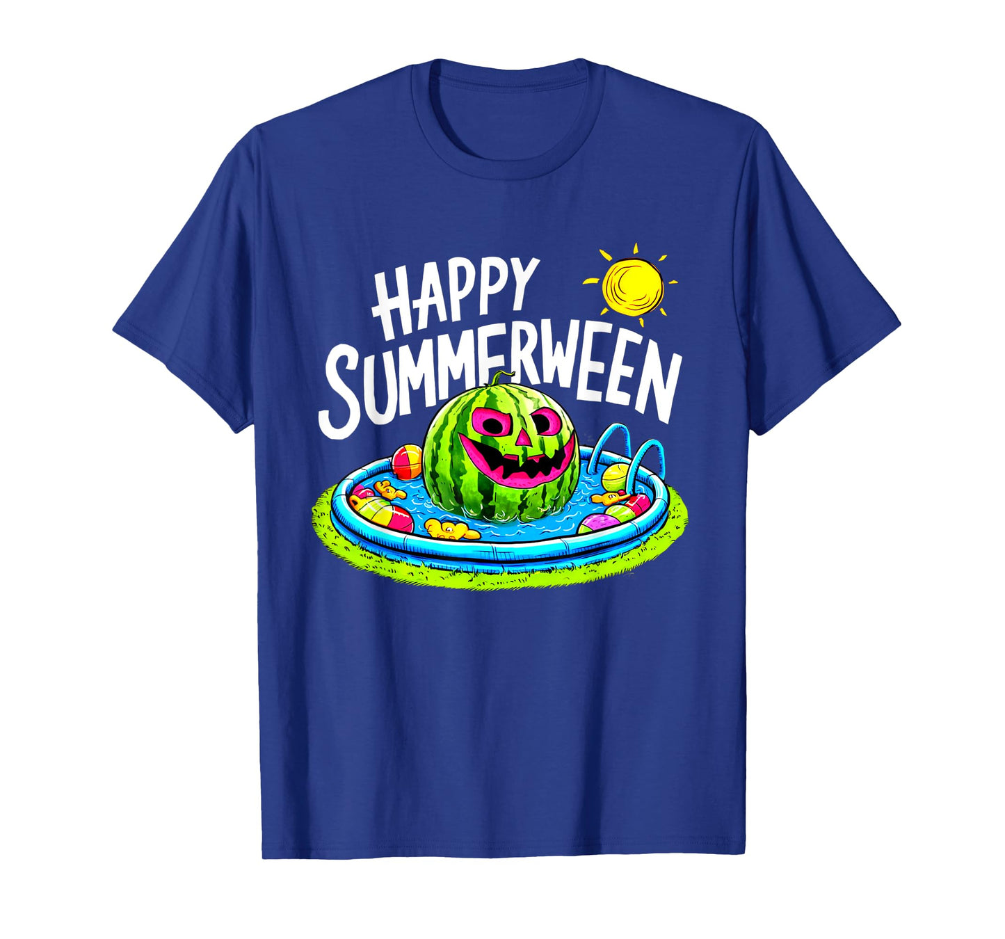 Happy Summerween Summer Watermelon Jack-o-lantern Halloween T-Shirt