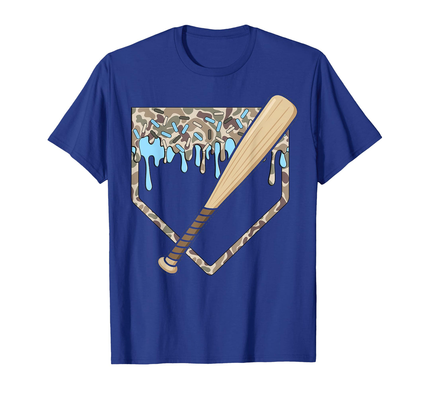 Baseball Drip Camo Baseball Home Plate Bat Boys Sports T-Shirt