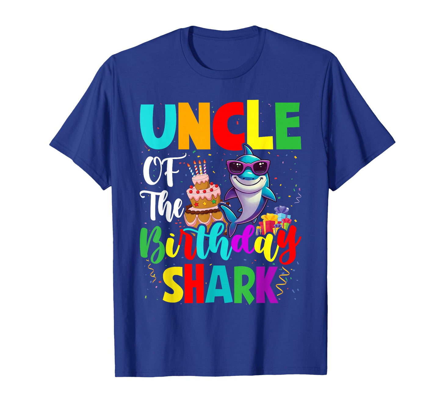 Uncle Of The Shark Birthday Family Matching Birthday Nephew T-Shirt