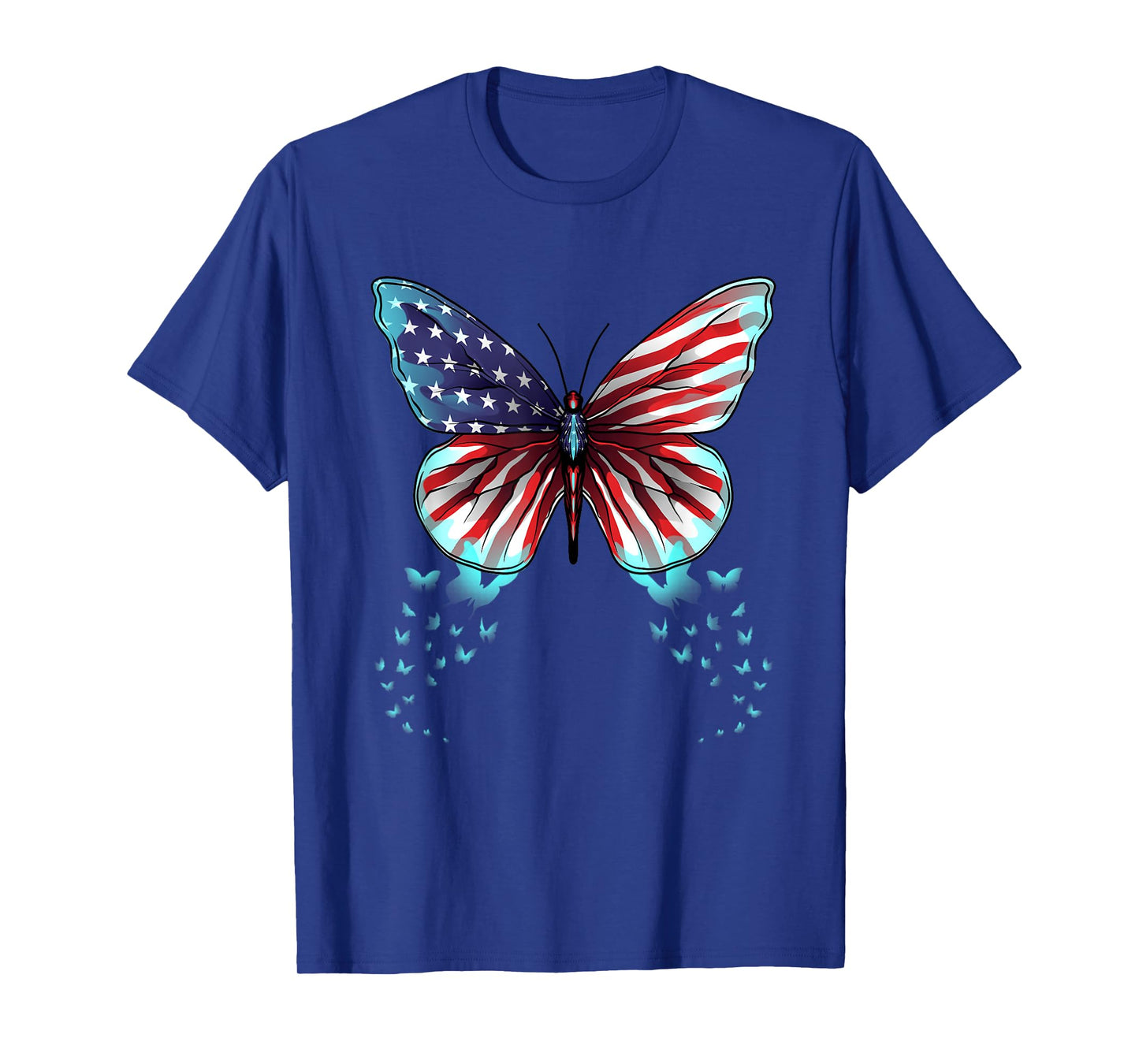 Butterfly USA Flag Cute 4th Of July Funny American Girl Gift T-Shirt