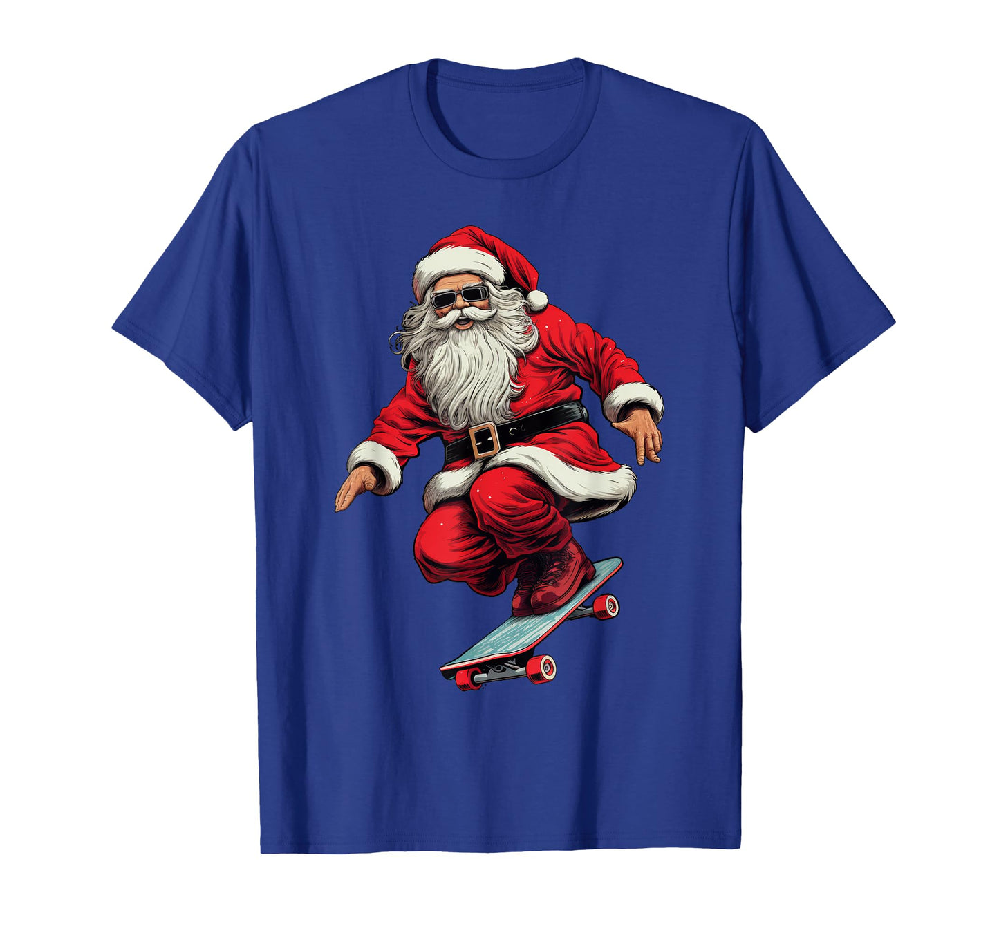 Santa Skateboard Christmas Xmas Skateboarding Pajama T-Shirt