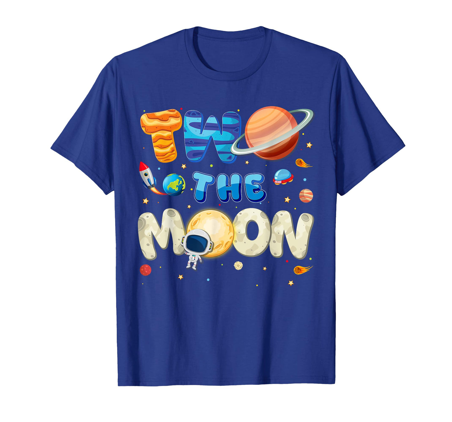Two The Moon Birthday Boy Space Astronaut 2 2nd Year Old Tee T-Shirt