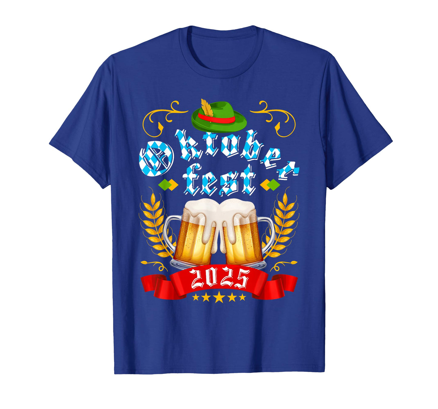 Oktoberfest 2025 Beer Glass Alpine Hat Germany Beer Festival T-Shirt