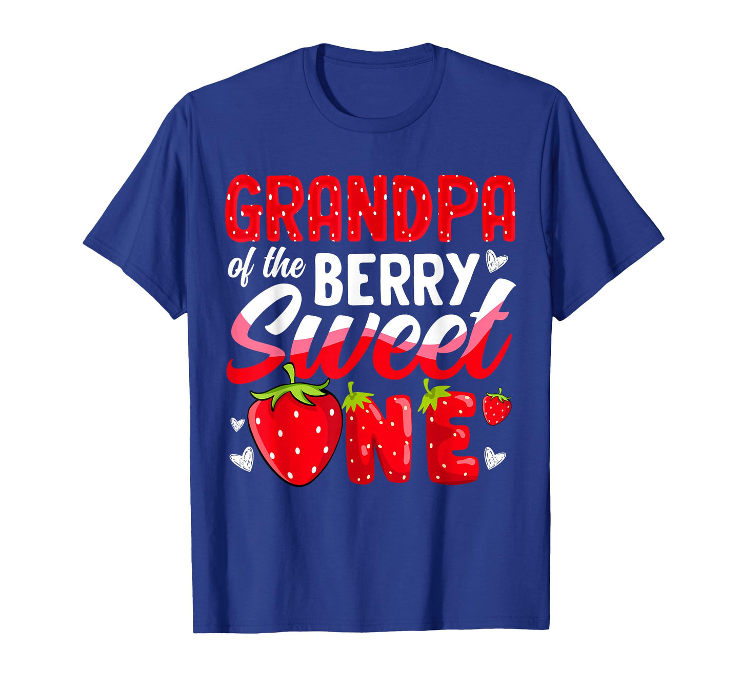Grandpa Of The Berry Sweet One Strawberry 1st Birthday T-Shirt