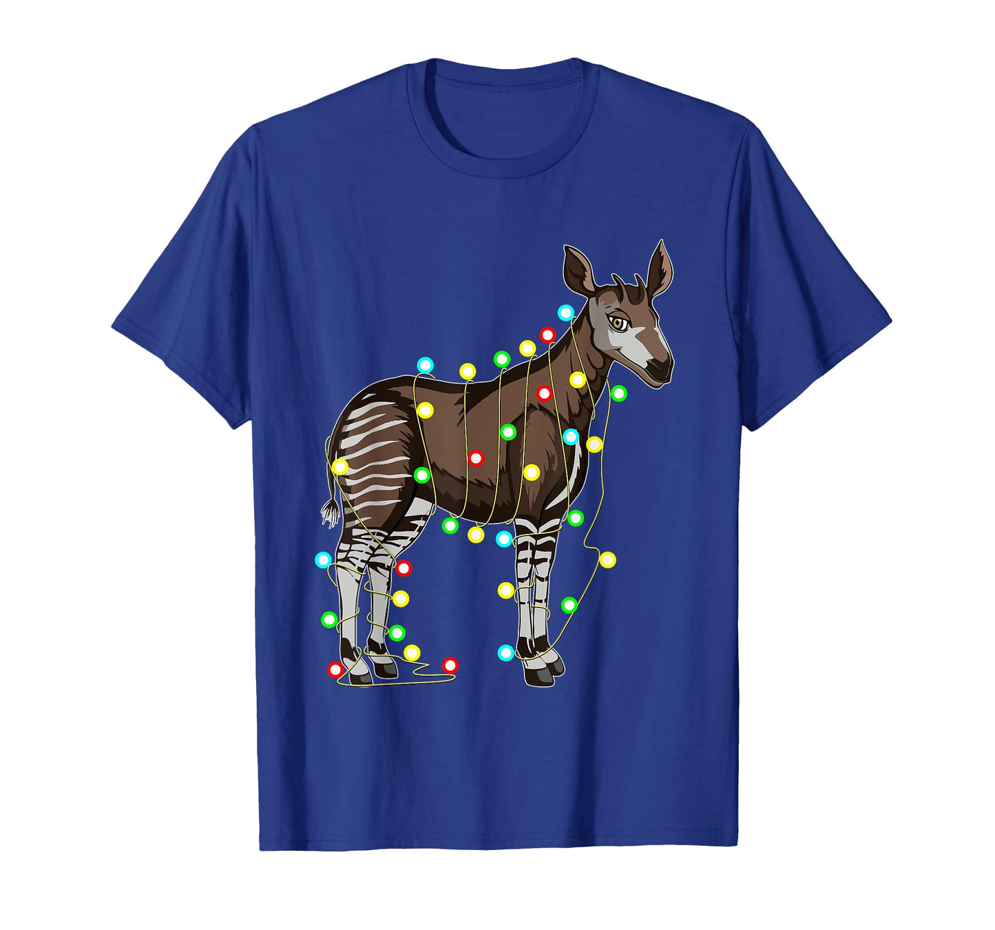 Funny Christmas Okapi Lover T-Shirt by Funny Christmas Okapi Gifts Tizy Apparel - Unisex-Adults and Kids - Black - Short Sleeve - Size Small