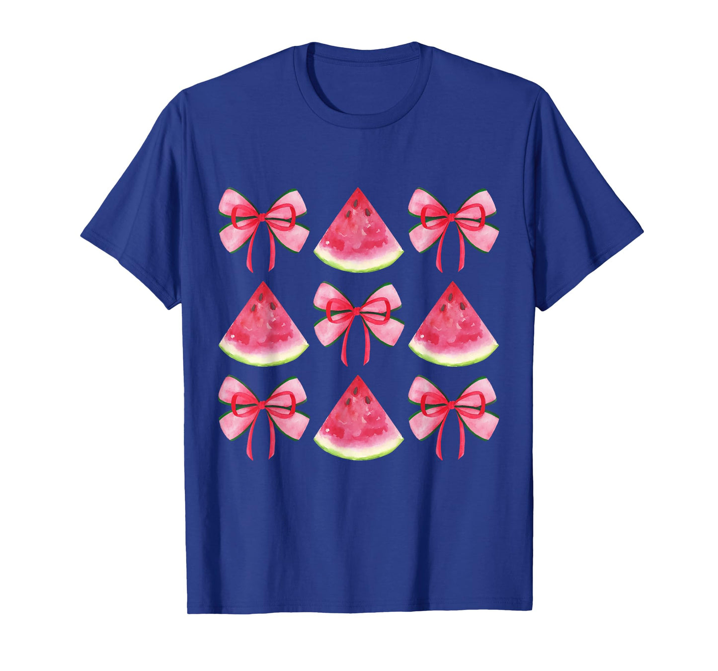 Watermelon Coquette Bow Girls Mom Women Summer Fruit Melon T-Shirt