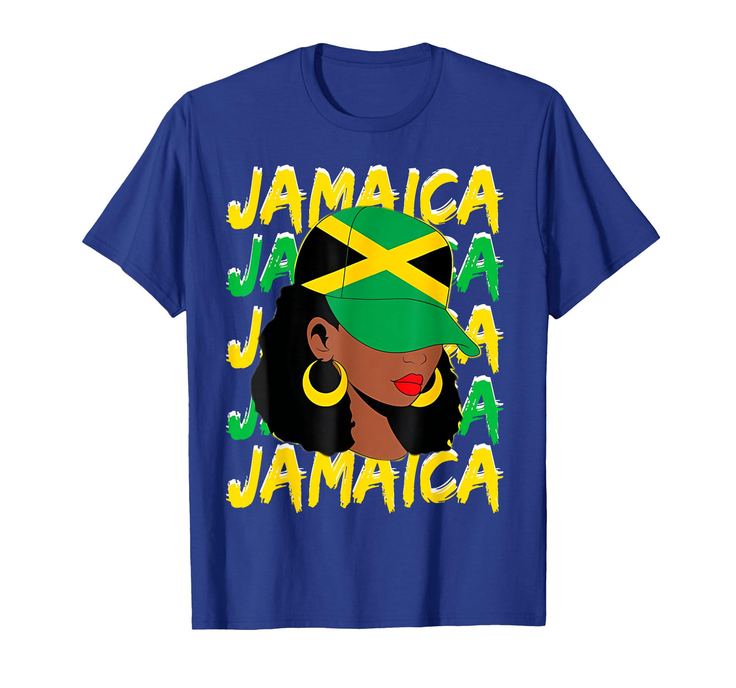 Womens Proud Jamaican Afro Black Woman Jamaica Flag Pride T-Shirt