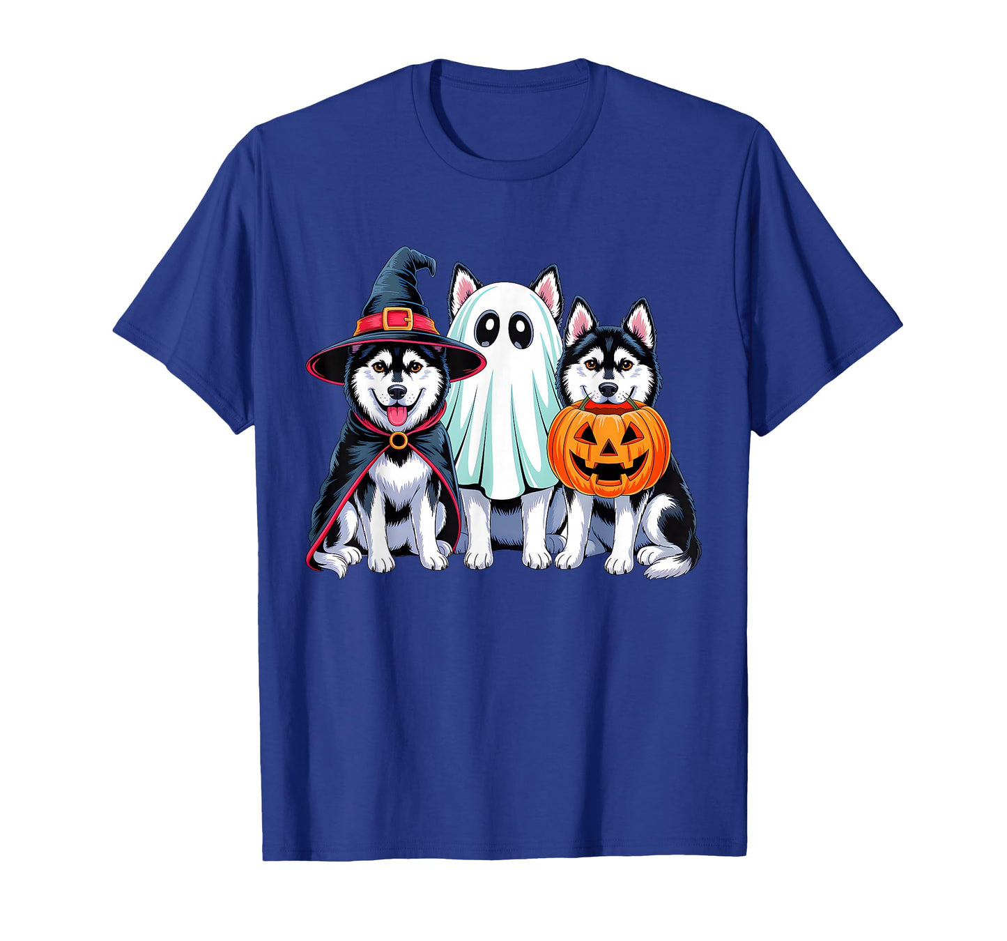 Husky Halloween Funny Dog Lover Pumpkin Witch Ghost Boo T-Shirt