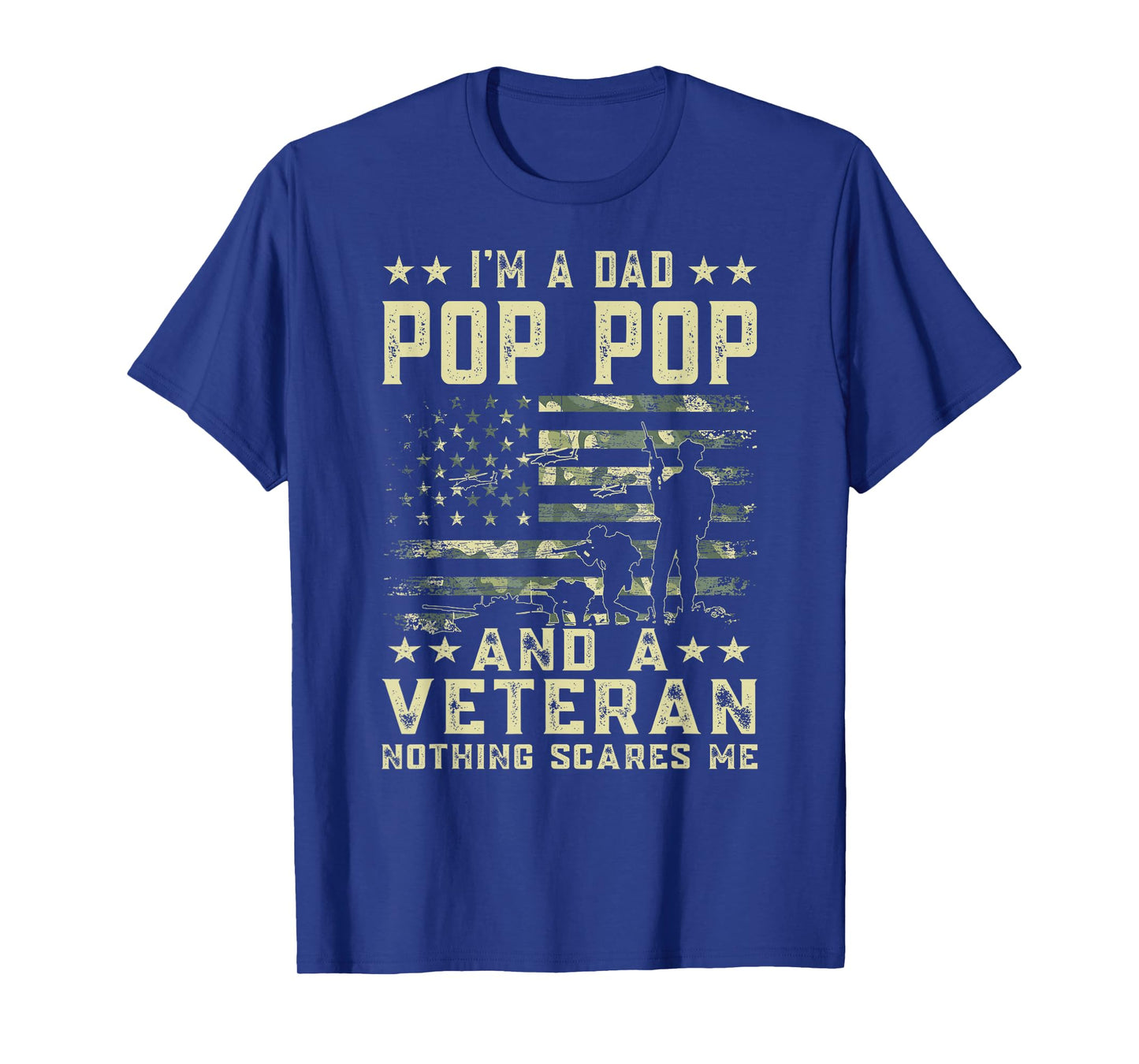 I'm A Dad Pop Pop and A Veteran American Flag Father's Day T-Shirt for Women Men