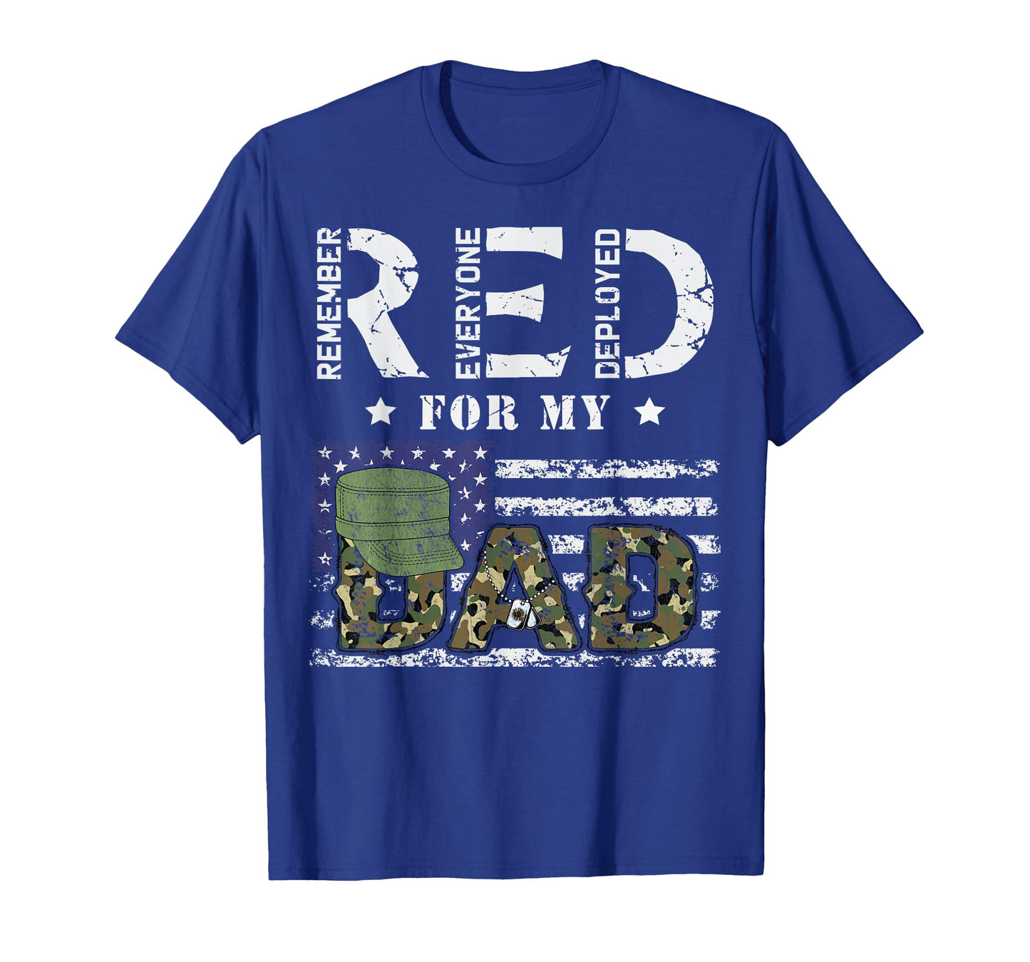 Wear Red Friday Military For My Dad Deployed Daddy USA Flag T-Shirt for Women Kids Men